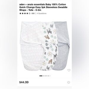NWOT aden + anais Essentials Baby Swaddle Wraps